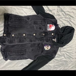 Custom men’s distressed denim jacket